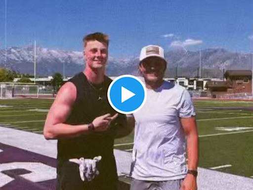 Broncos QB Zach Wilson works out with high school TE in Utah