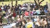 Watchers camped out underneath trees for The 1st Infantry Division Band