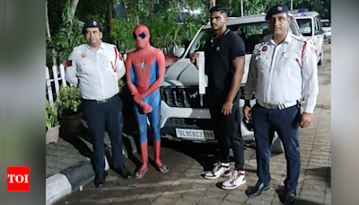 Delhi Police arrests 'Spider Man' for violating traffic rules | India News - Times of India