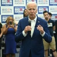 US President Joe Biden speaks to supporters and volunteers during a visit to a Democratic campaign field office in Philadelphia, Pennsylvania