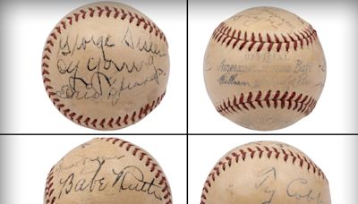 Ruth, Cobb, Cy Young Autographed Baseball Up For Auction, Signed By Inaugural Class