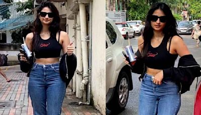 Palak Tiwari’s off-duty look with crop top, baggy jeans, and jacket screams Gen-Z sass