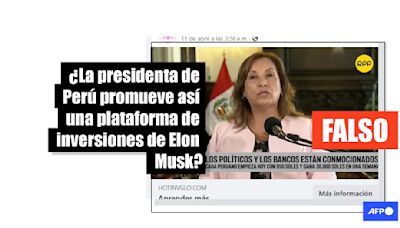 El video en el que Dina Boluarte habla de un proyecto de inversión de Elon Musk es un montaje