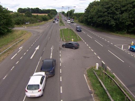 Two cars crash on A1 during safety report filming