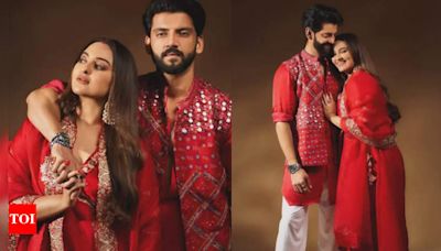 Sonakshi Sinha and Zaheer Iqbal set major couple goals in matching red outfits: Pics Inside | Hindi Movie News - Times of India