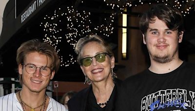 Sharon Stone and Sons Roan and Laird Have Dinner in L.A. During Rare Public Outing Together