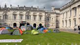 Gaza protest relocates outside graduation hall