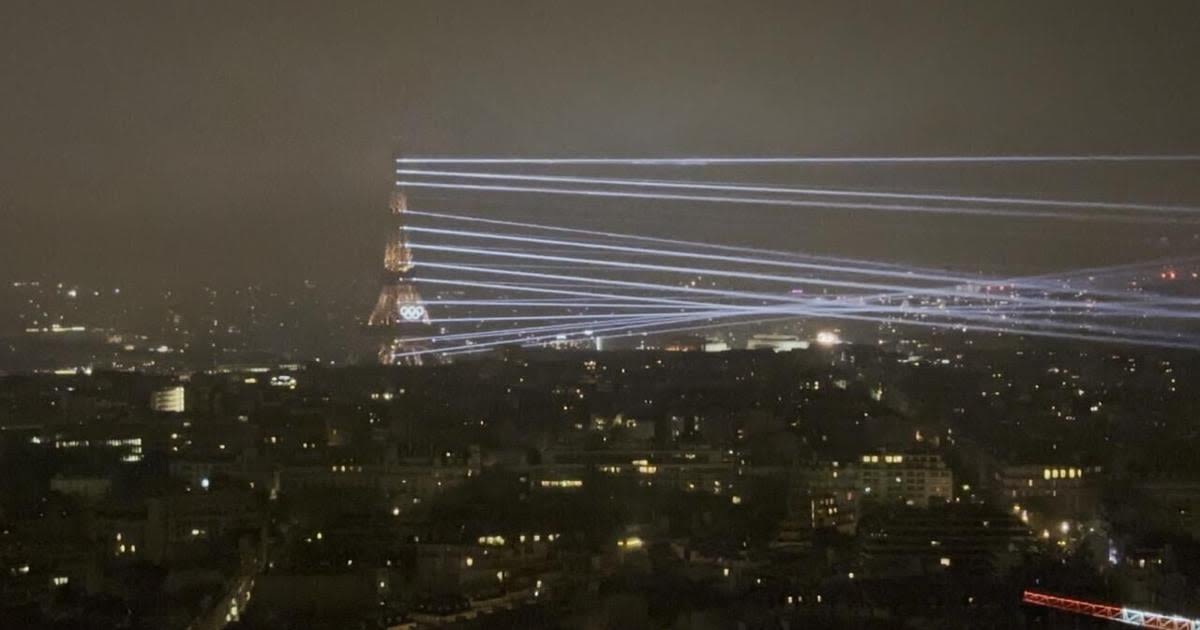 France: Eiffel Tower Light Show For 2024 Paris Summer Olympics Opening Ceremony - 54788396