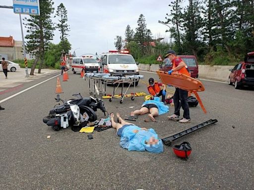 桃園姊妹騎機車遊澎 跨海大橋前與汽車擦撞受傷