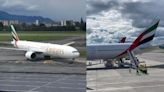 Primer vuelo de Emirates (Dubái-Bogotá) aterrizó con azafata colombiana; así lo recibieron