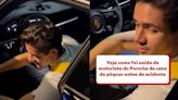 Vídeo mostra motorista do Porsche falando com voz pastosa dentro do carro antes do acidente; namorada se nega a entrar no veículo