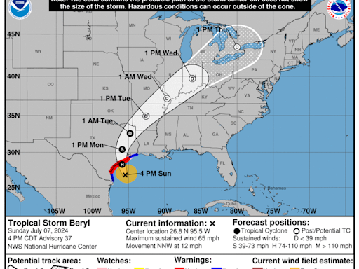 Instan a personas en Texas a buscar un refugio seguro por Beryl que tocará tierra como huracán