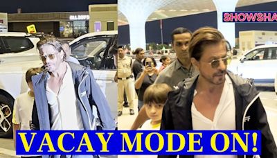 Shah Rukh Khan Holds Son AbRam's Hand As They Jet Off To London For Vacation; WATCH - News18