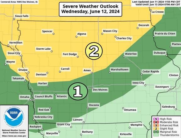 Wednesday's storm risk shifts north, but more storms are possible Thursday