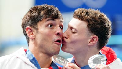 Tom Daley’s husband and children among spectators cheering for diver’s silver