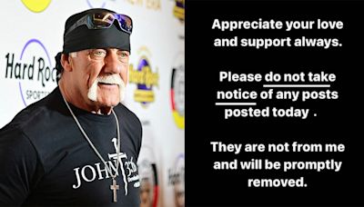 Hulk Hogan Warns Followers About Crypto Token, Implies He Was Hacked