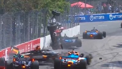 IndyCar en Toronto: un auto volador, varios accidentes y la ilusión de Agustín Canapino que duró seis giros