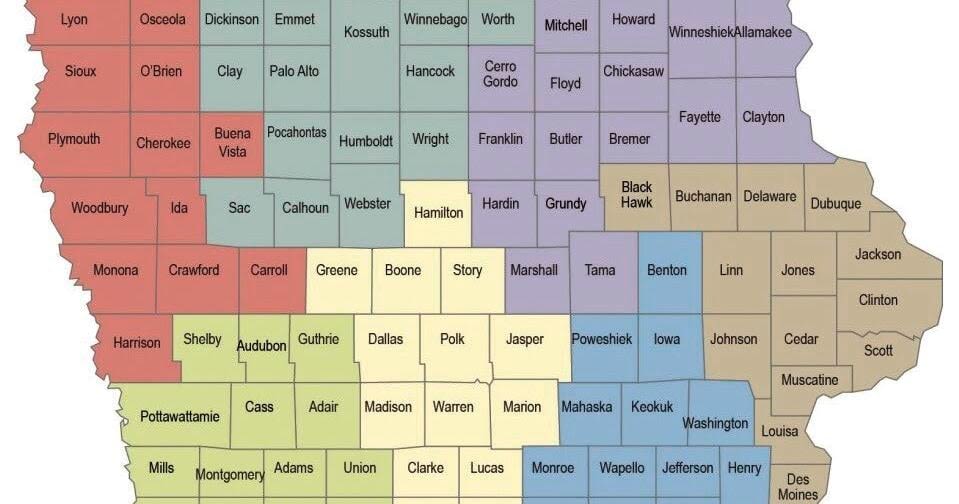 Iowa releases new behavioral health district maps, groups 3 local counties with larger cities