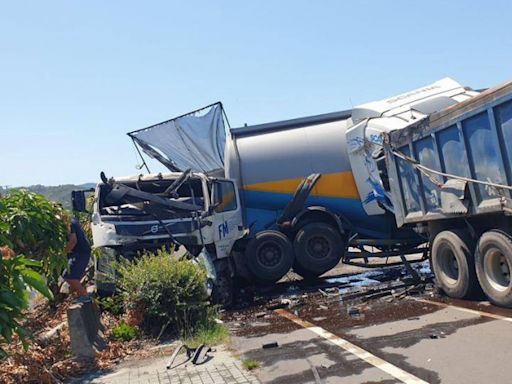 台1線枋山路段大塞車！油罐車不慎追撞大貨車 釀1死1傷