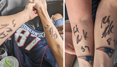 Woman, son get Gronk autographs tattooed after meeting him in Tampa