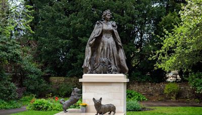 A New Statue of Queen Elizabeth II Complete With Corgis Is Unveiled