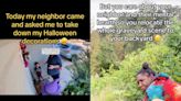 Woman shares compassionate response after being asked by neighbour to take down Halloween decorations