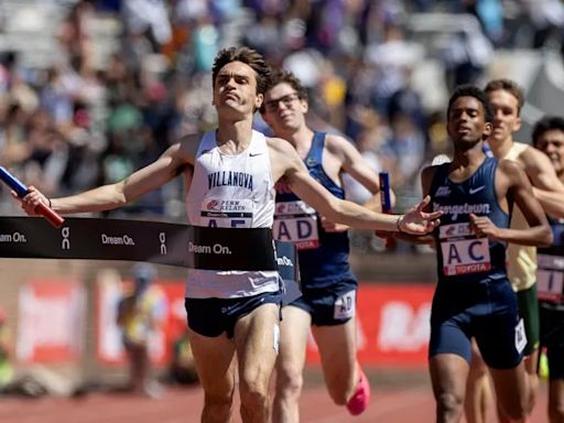 Liam Murphy helps Villanova win the college men’s distance medley at the Penn Relays