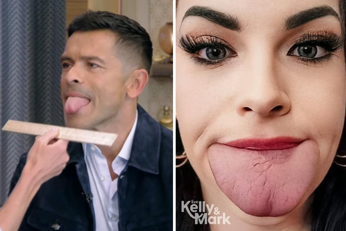 'Live's Kelly Ripa measures Mark Consuelos' tongue on the air: "I just wanna see your width"