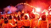Uefa respond after Legia Warsaw fans clash with police in 'disgusting scenes' before Aston Villa tie