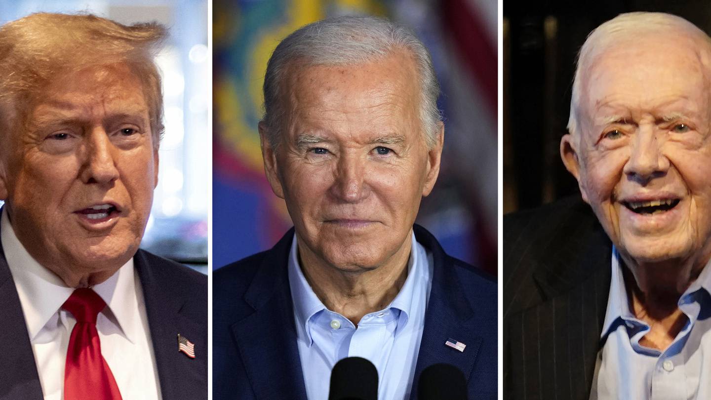 Donald Trump is running against Joe Biden. But he keeps bringing up another Democrat: Jimmy Carter