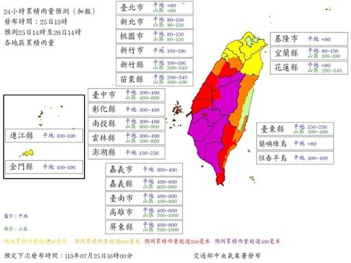 中南部颱風假再+1？最新雨量再上修 12縣市明上午達停班課標準