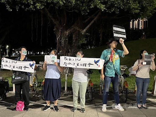 「反濫權」高雄大路過 中央公園舉牌表訴求