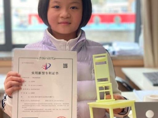9歲女孩發明「防地震課桌椅」 3個月製作完成獲「大陸國家專利」