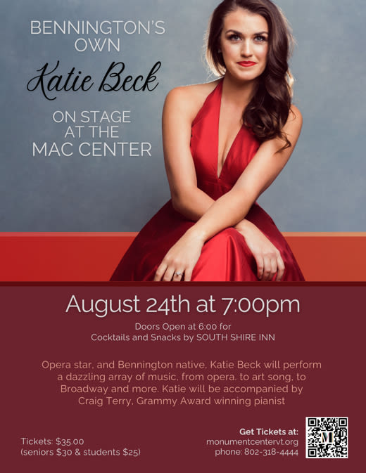 Katie Beck Sings in Vermont at Monument Arts & Cultural Center 2024