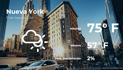 Nueva York: pronóstico del tiempo para este viernes 17 de mayo - El Diario NY