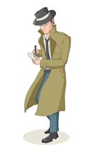 Cartoon illustration of a detective 2991794 Vector Art at Vecteezy