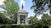 The flag on the Springfield Park monument? Also Confederate, according to Carlucci's drone photos