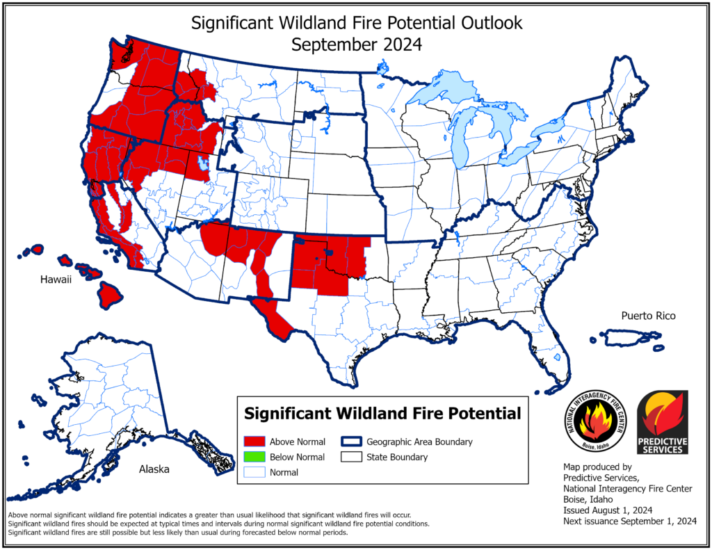 Forecast: Reduced wildfire risk in New Mexico in August, as much of the West burns