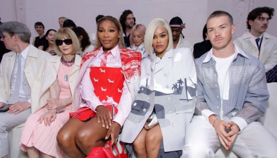 Serena Williams And Teyana Taylor Decorate The Front Row Of The Thom Browne Show During Paris Fashion Week