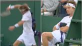 Así fue el momento en que Rublev “enloqueció” contra Comesaña en Wimbledon: ataque de furia y una rodilla lastimada