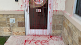 "Free Gaza" message, red liquid splattered at GOP congressman's office