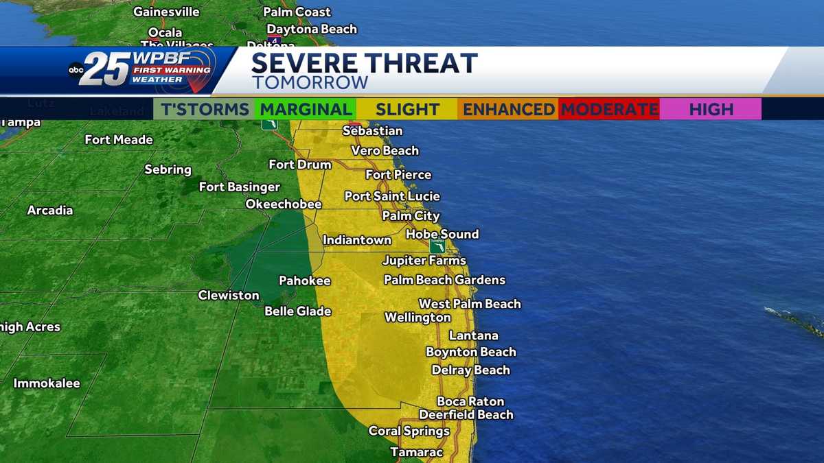 Isolated strong to severe storms with damaging winds and small hail possible across South Florida