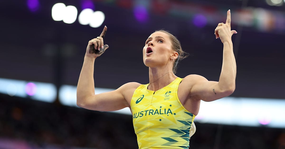 Paris 2024 athletics: Australia's Nina Kennedy soars to Olympic gold in women's pole vault