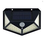太陽能壁燈運動傳感器 100 個 LED 戶外防水太陽能 LED 壁燈 PIR 太陽能景觀路徑燈自動開/