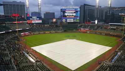 2nd Half Opener Postponed by Rain; Braves and Cardinals to Play Doubleheader on Saturday