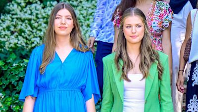 Princess Leonor of Spain and Infanta Sofia meet with young people