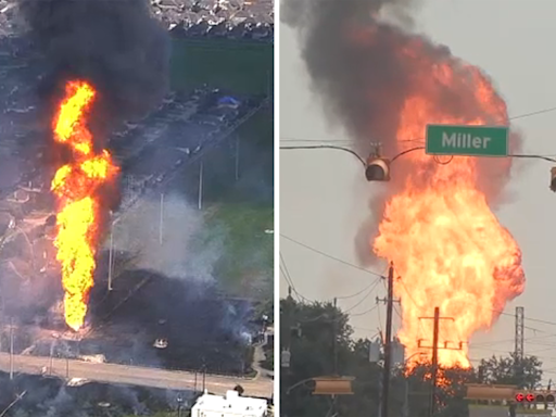 Deer Park pipeline fire jumps Spencer Highway and spreads to La Porte, prompting evacuations