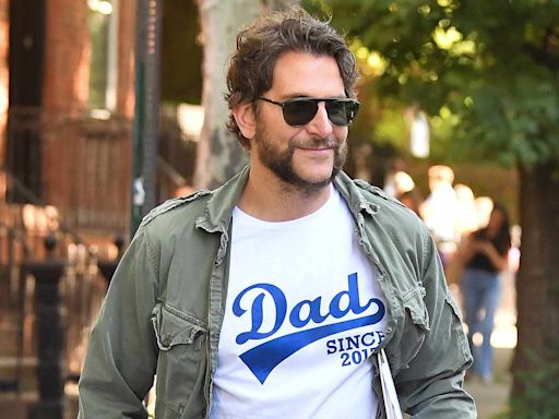 Bradley Cooper Smiles as He Rocks a ‘Dad Since 2017’ Shirt in New York City Ahead of Father's Day