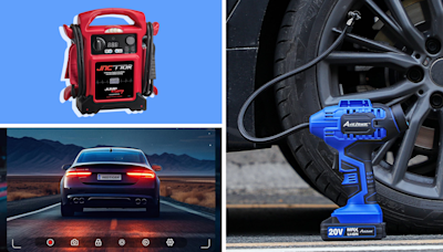 Rev up the savings with up to 62% off tire inflators, wiper blades, jump starters