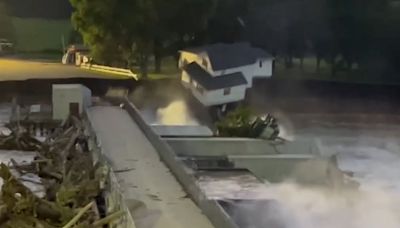 Iconic home on 114-year-old Rapidan Dam partially collapses into river